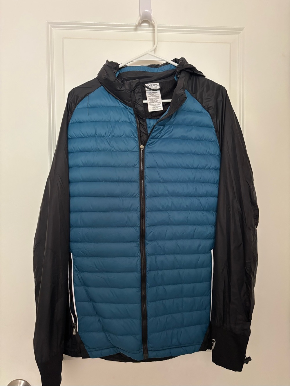 Men's Hooded Lightweight Jacket - Teal & Black